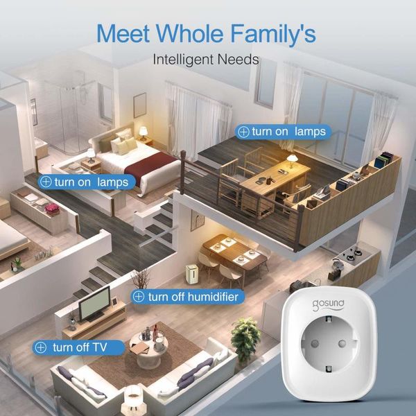 

smart power plugs gosund tuya life wifi socket adaptor eu plug 16a app voice remote control timing work with alexa google home