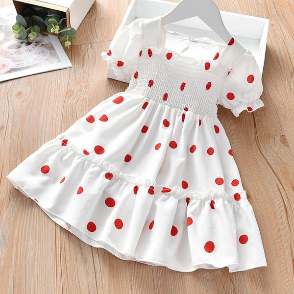 

girl's dresses cute summer kids girls casual fashion short sleeve polka dot dress princess stylish for children baby, Red;yellow