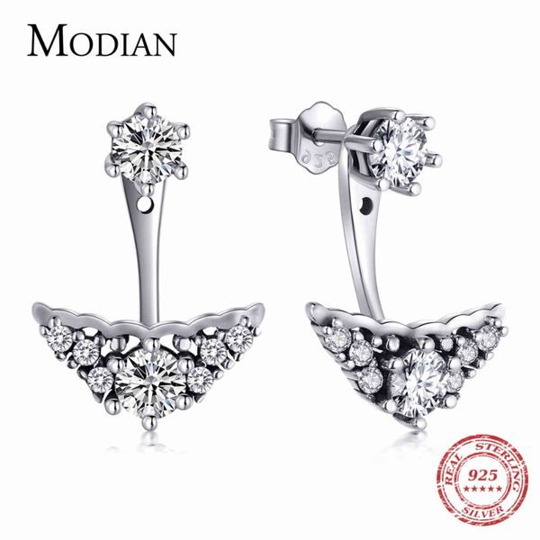 

modian authentic 925 sterling silver fairy tale crown vintage drop earrings cubic zirconia luxury earring for women wedding, Golden