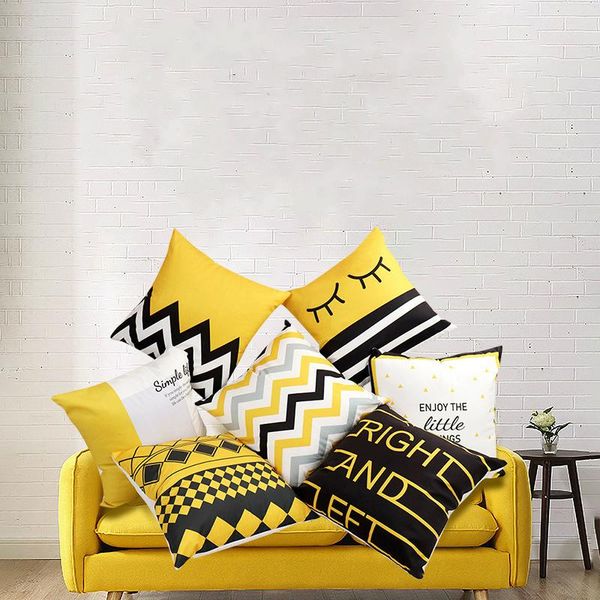 

cushion/decorative pillow cover decorative yellow printed cushion covers 45*45 pillowcase sofa cushions polyester cuscini decorativi