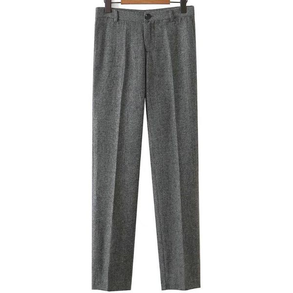 

women's pants & capris 2021 autumn women business high waist straight suit office lady vintage gray zipper button trousers female cloth, Black;white
