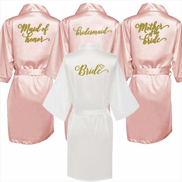 

bridesmaid robes bridal light pink women sleepwear satin robe wedding, Black;red