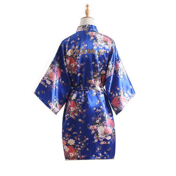 

bridesmaid silk bride of mother robe with gold letter women short satin wedding kimono sleepwear get ready robes, Black;red