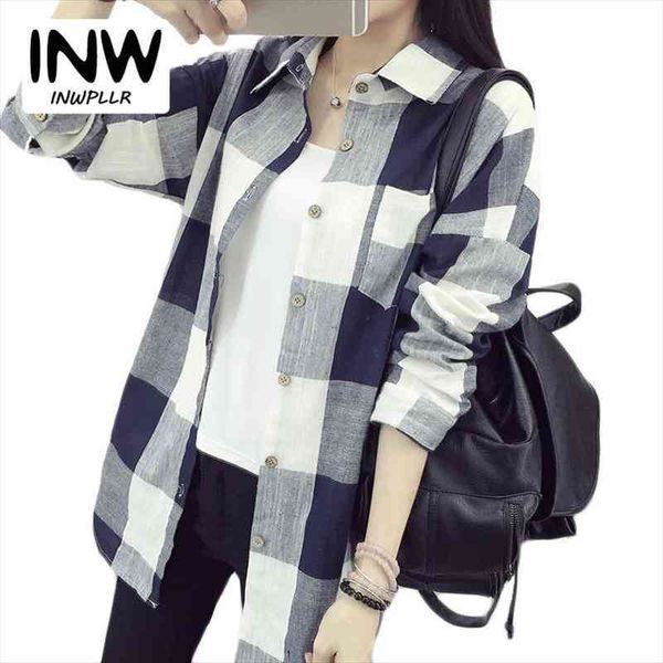 

autumn blouses women black white plaid femme casual long sleeve shirts female fashion camisas blusas mujer