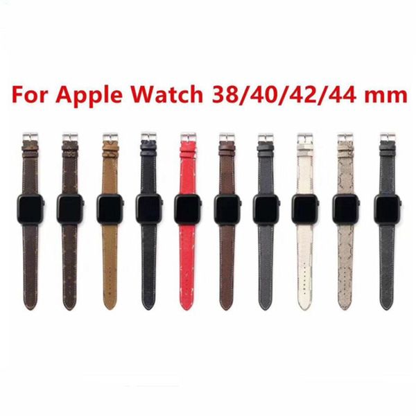 Cinturino in pelle per designer di lusso per Apple Watch iWatch SE Band Series 6 5 4 3 2 40mm 44mm 38mm 42mm Cinturino per cinturino