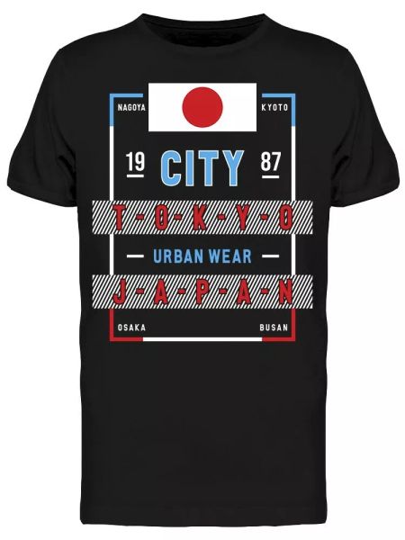 

City Tokyo Japan 1987 Men's Tee -Image by Shutterstock, White;black