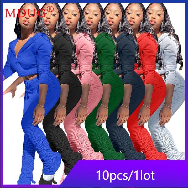 

women's two piece pants bulk lots wholesale items fall hoodie outfits set women tracksuit fashion solid pocket clothing m4793, White