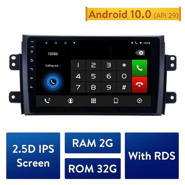 Android 10.0 2din Player 9-дюймовый сенсорный автомобиль DVD Radio Bluetooth GPS головной блок на 2006-2012 гг. Suzuki SX4 поддержка OBD2