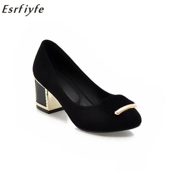 

chaussures flock female sweet high heels plus size fair maiden shoes skid resistance casual party style woman pumps dress, Black