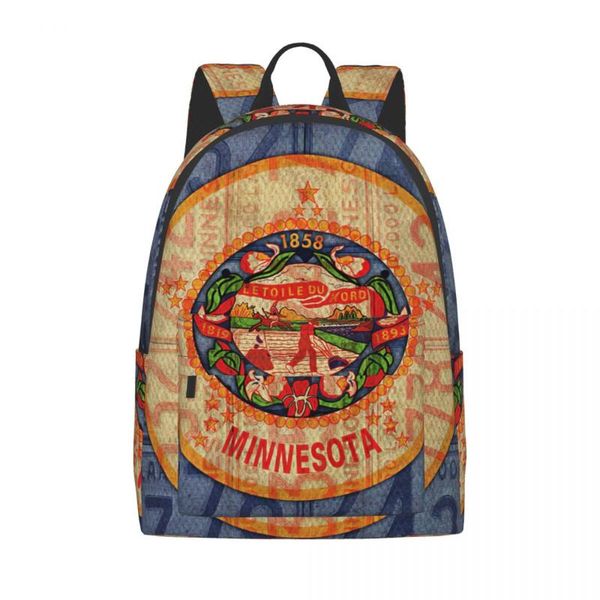 

backpack minnesota state flag license plate art girl boy computer man woman