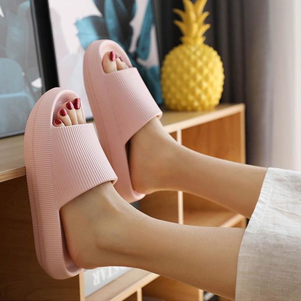 

women thick platform slippers indoor bathroom slipper soft eva anti-slip couples home floor slides ladies summer shoes, Black