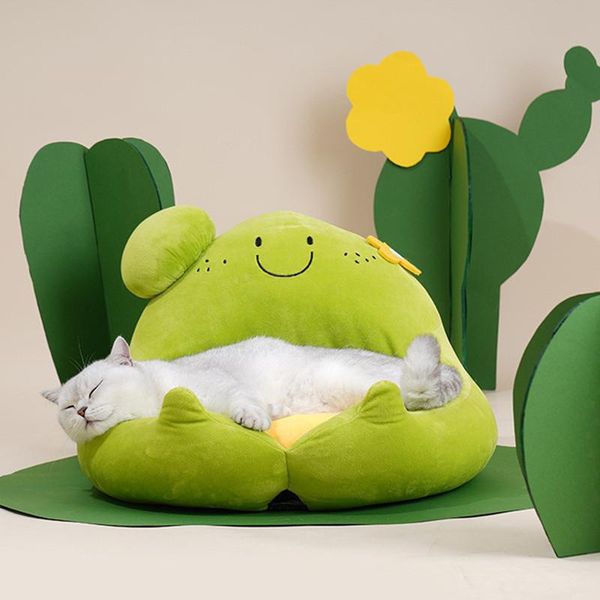 

cat carriers,crates & houses green pet cotton cats plush mats for dogs cactus design soft beds winter house chihuahua puppy small teddy kitt