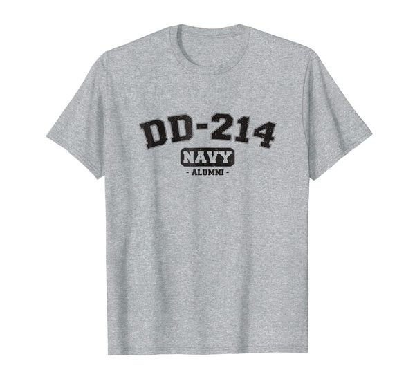 

dd-214 us navy alumni vintage t-shirt, White;black