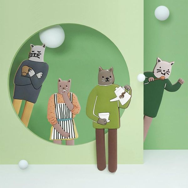 

fridge magnets cartoon cute cat magnetic refrigerator stick hook kitchen storage magnet