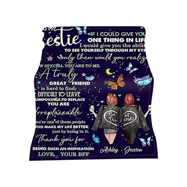 

blankets sister birthday gifts customized blanket friends soft grey fleece throw for couch sofa bed lightweight plush