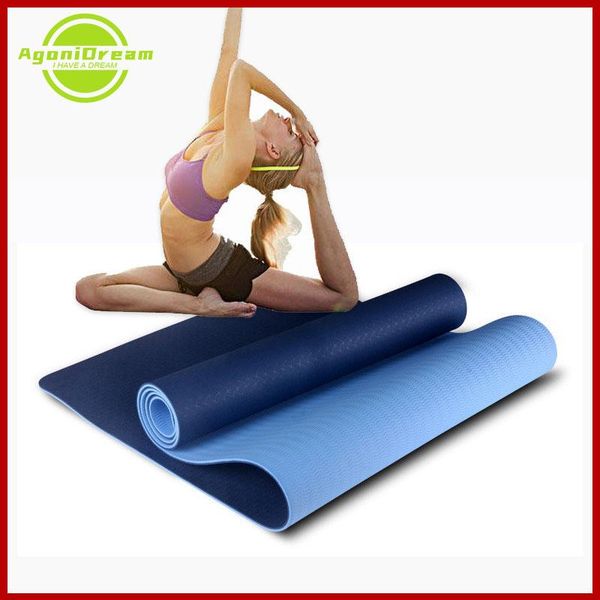 

6mm yoga mat with carry rope 183*61cm non-slip thick pad fitness pilates for double layer women accessories mats