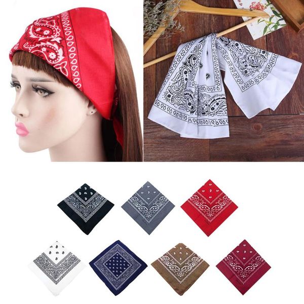 

7/12pcs bandana headwear cowboy double-sided head wrap headtie mixed color cycling caps & masks, Black