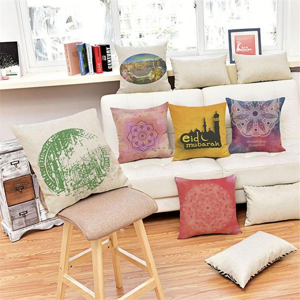 

islam muslim mandala flower halal religion belief decorative cushion cover linen for sofa car throw pillow case 45x45 sa cushion/decorative