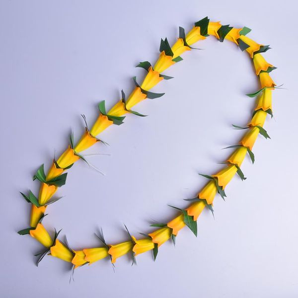 

scarves hl0065-3a 50pcs/lot foam hala lei w sesame flower&small ti leaves tropical hawaiian floral necklace wholesales, Blue;gray