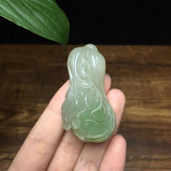 

lockets j01#hetian jade cabbage pendant, is warm and delicate, Silver