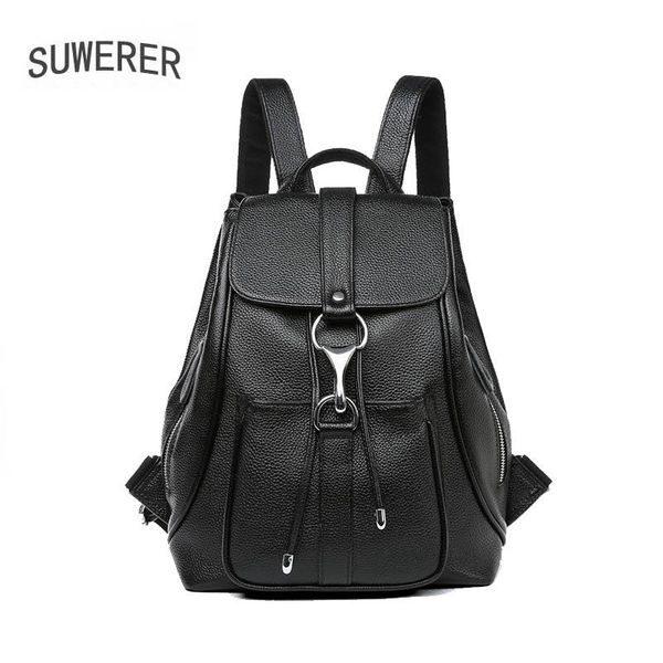 

women leather backpack bags designer genuine bag large capacity casual style