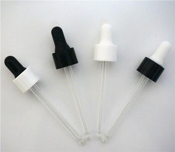 

storage bottles & jars 20-300pcs plastic essential oil cap white/black 18/410 5-100ml cover dropper lid glue head with glass pipe