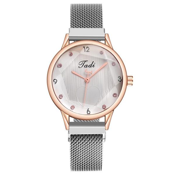 

of fund 2021 point drill digital milan with magnetic clasp alloy lazy people watch ladies wristwatches, Slivery;brown