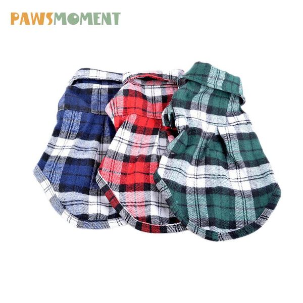 

spring summer costume scottish pattern dog fashion shirt clothes for small dogs british style puppy coat plaid pet apparel