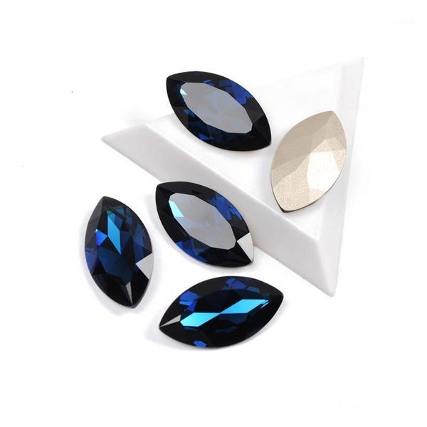 

4227 fancy rhinestone montana color navette shape shing stones crystals nail rhinestones for nails art decoration1, Silver;gold