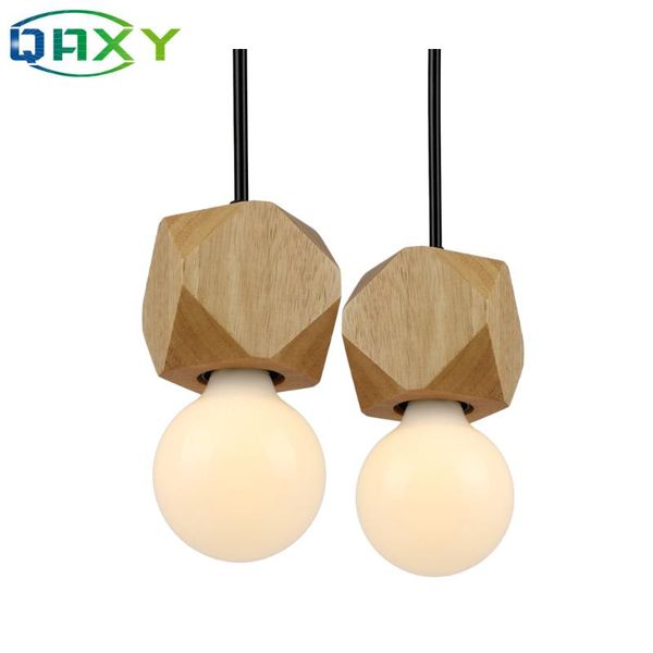 

pendant lamps e27 wooden lamp natural color modern diamond-shaped hanging chandelier light living room bedroom luminaire[dw2400]