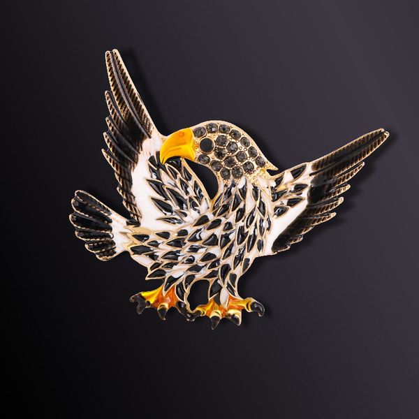 

luxury designers selling fashion exaggerated animal eagle alloy oil drop personality versatile brooch xmas gifts, Gray