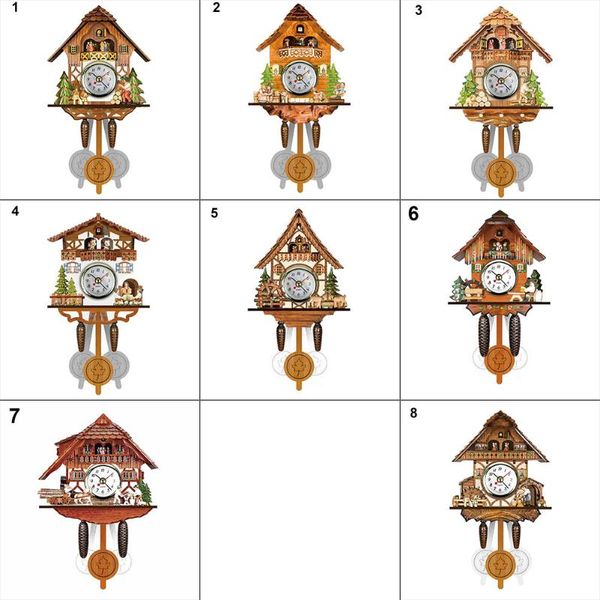 

wall clocks antique wooden cuckoo clock bird time bell swing alarm watch home art decor tb sale