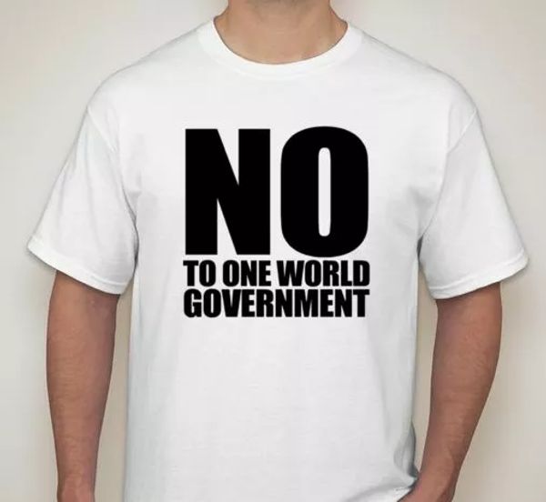 

no to one world government peoples choice politics options small-5xl available, White;black