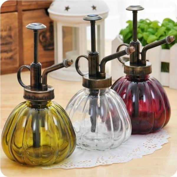 

watering equipments gardening plant retro antique copper kettle small can pumpkin glass water garden supply