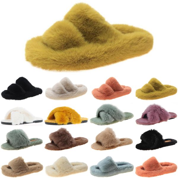 

discount luxury women slides slippers womens comfortable loafer black yellow slide slipper flat flip flops size 35-40 color17