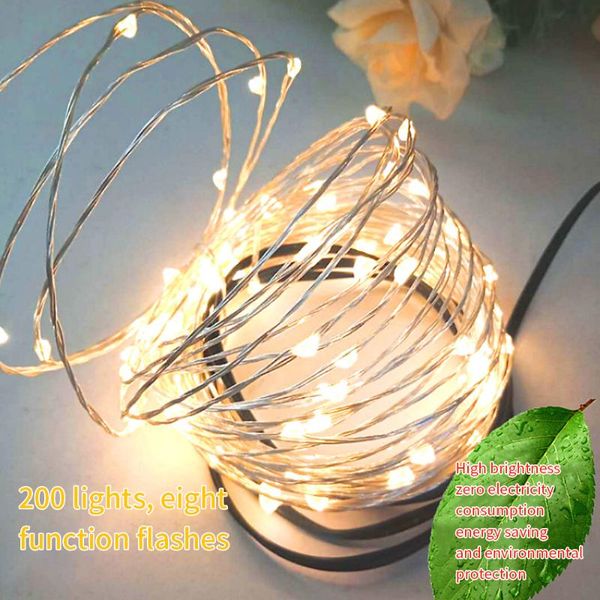

led solar string lamp fairy light christmas copper wire home garden wedding party decor garland street lights decoration