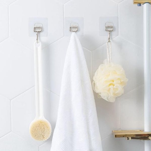 

hooks & rails 3pcs home kitchen wall rack strong adhesive hook is and transparent punch-universal