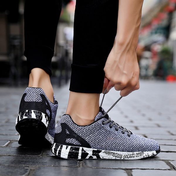 

big size 39-44 lace-up spring and fall casual sports shoes men's women's trainers jogging walking sneakers