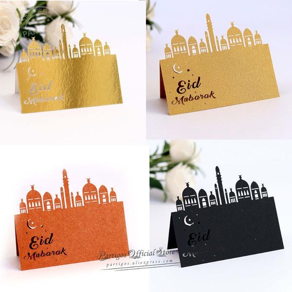 

greeting cards 50pcs artistic eid laser paper cut custom table-name-cards home business mubarak favors muslim islam festival party decoratio