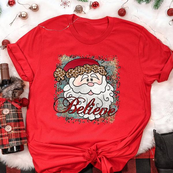 

women's t-shirt funny santa claus cartoon print women short sleeve harajuku tee shirt femme happy merry christmas holiday, White
