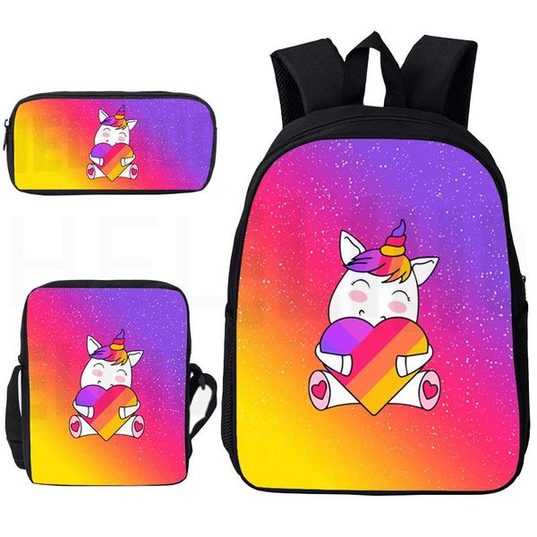 

backpack likee video app type women 3d print childen casual travel lapbag kawaii cartoon zipper book satchels men rucksack