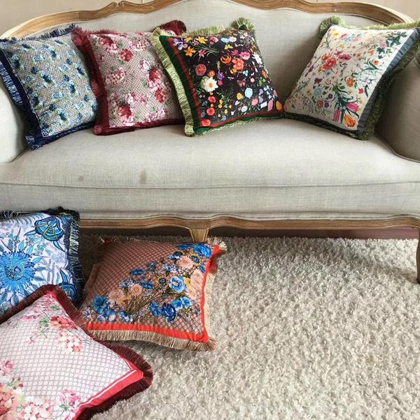 

cushion/decorative pillow velvet fabric french luxury duplex full printing home sofa cushion cover pillowcase without core car seat living r
