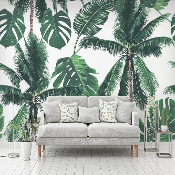 

wallpapers milofi custom 3d wallpaper mural tropical big tree leaf plant rainforest background wall living room bedroom decoration painting