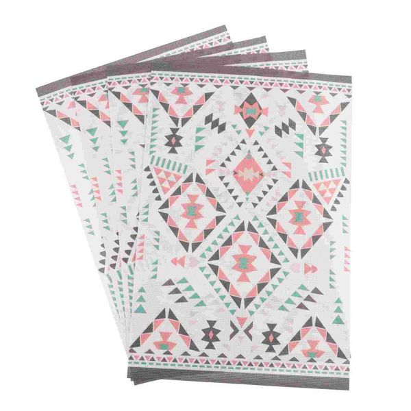 

mats & pads 4pcs printed pvc table bohemia style waterproof
