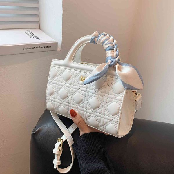 

diana bag 2021 new solid color fashion lingge small square trend silk scarf single shoulder net red portable messenger