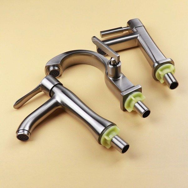 

bathroom sink faucets stainless steel single cold water basin faucet tap brushed finish