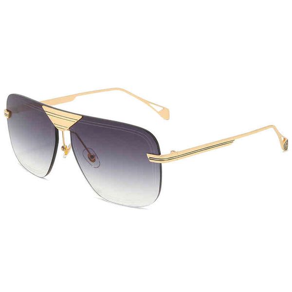 

2021 new fashion trend men's and women's sunglass framels cut ee metal sunglass personalized sunglass, White;black