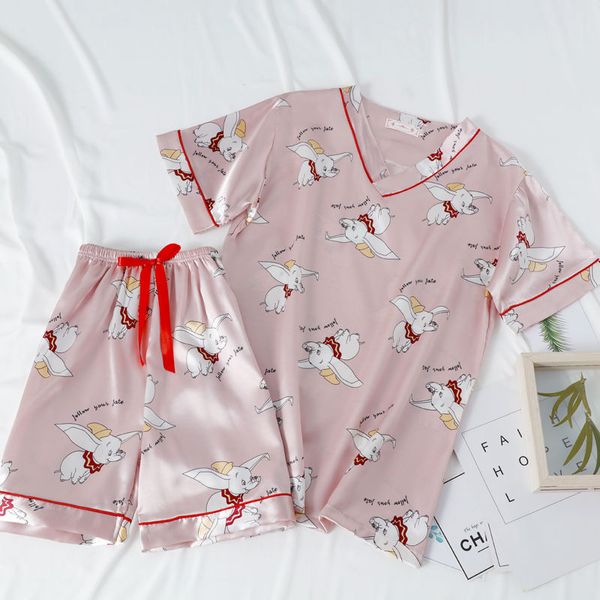 

pajimas for women heart print short sleeves sleepwear pajama set summer female nightgown ladies plus size nightwear homewear, Black;red
