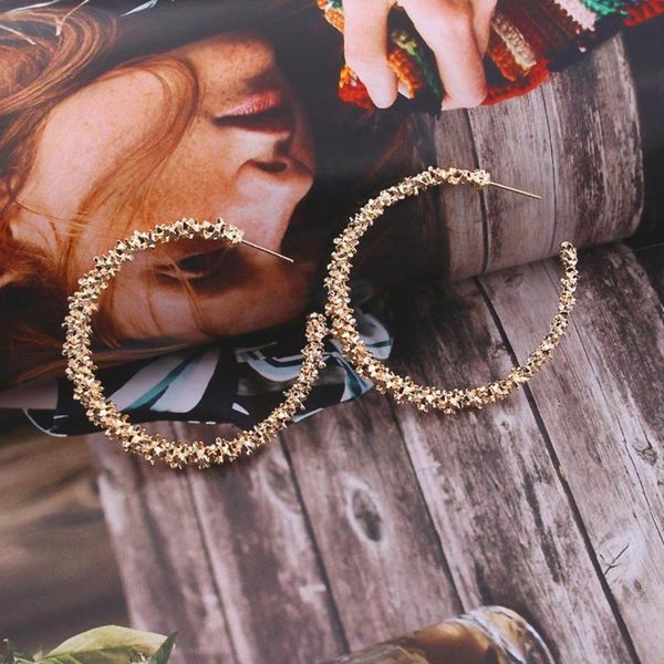 

stylish modern gold circle earrings for women big heavy african bold stud fashion jewelry 2021, Golden;silver