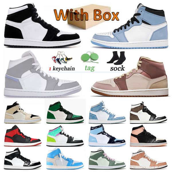 

2021 air jorden 1 jordan1s high og basketball shoes brushstroke womens dark pony smoky mauve jumpman 1s mens trainers pastel twist sports sn, White;red